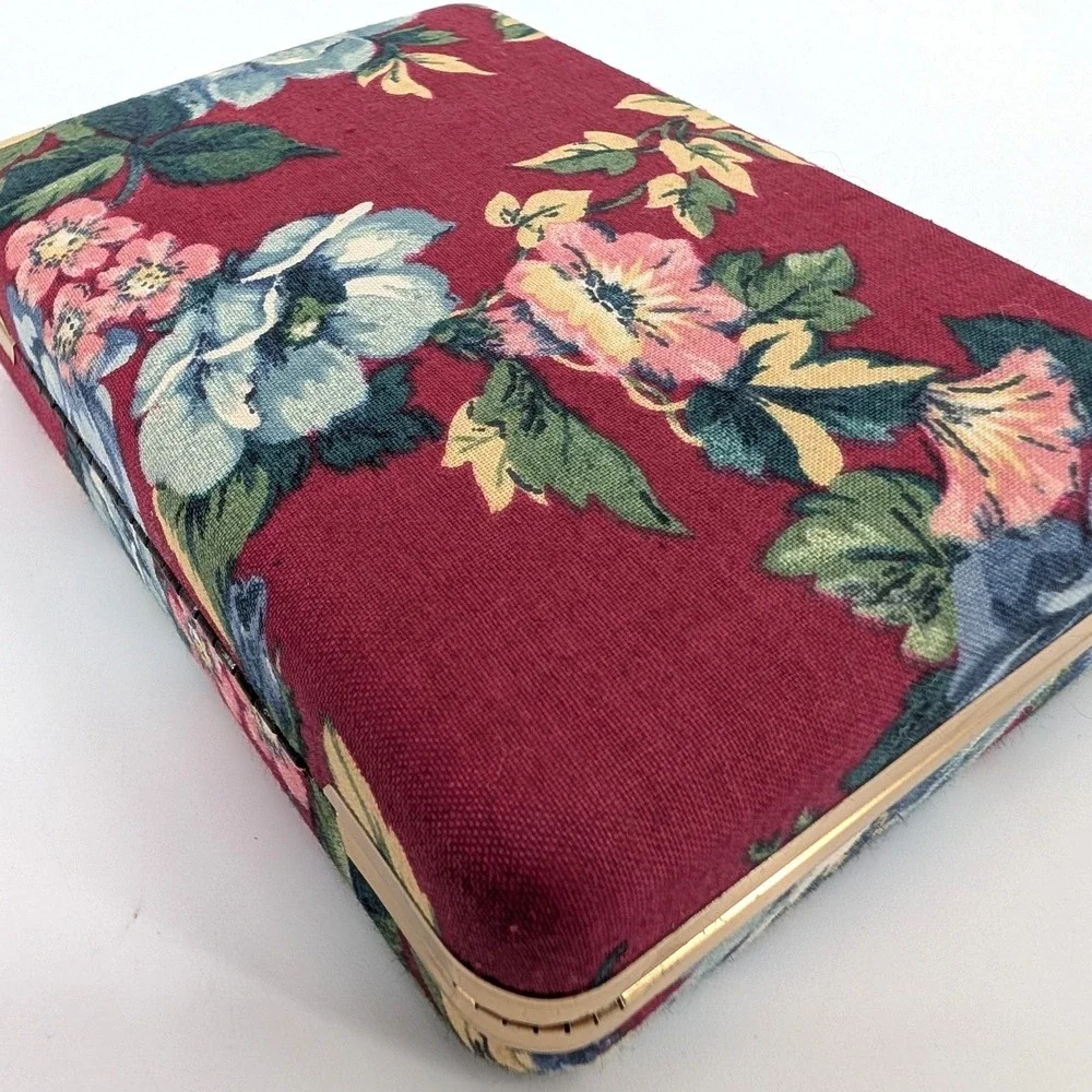 Vintage Floral Tapestry Jewelry Travel Case Mirror Cottagecore Organizer Bag